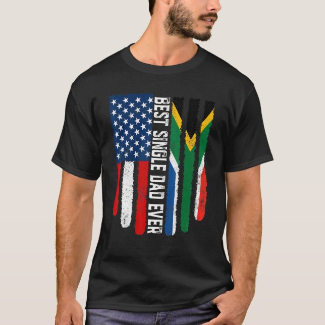 Amerikanska Flagga South Afrika Flagga Best Single T Shirt (Framsida)