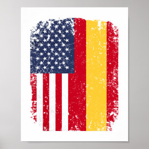 Amerikanska Flagga Spanien Poster