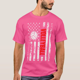 Amerikanska Flagga Sports Patriotic Beach Volleyba T Shirt