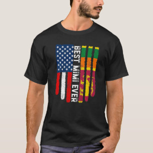 Amerikanska Flagga & Sri Lanka Flagga Best Mimi nå T Shirt