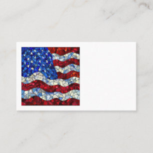Amerikanska Flagga Stached Glass Affärskort Visitkort