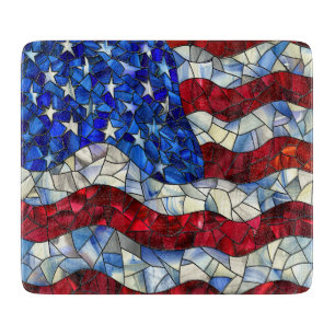 Amerikanska Flagga Stached Glass Caking Board