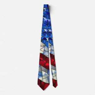 Amerikanska Flagga Stached Glass Neck Tie Slips