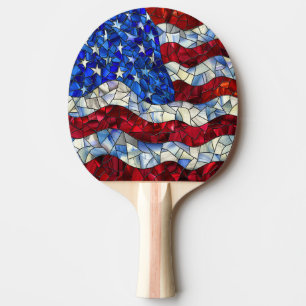 Amerikanska Flagga Stached Glass Ping Pong Paddle Pingisracket