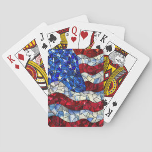 Amerikanska Flagga Stached Glass Spelkort