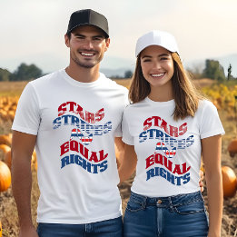 Amerikanska Flagga Stars Rand och Lika Höger Namn T Shirt