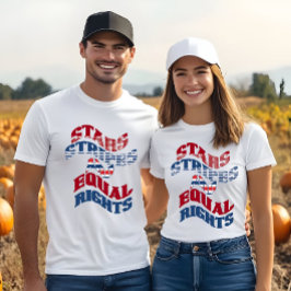 Amerikanska Flagga Stars Rand och Lika Höger Namn T Shirt