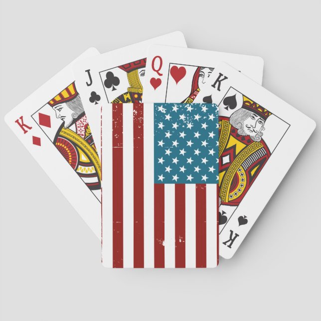 Amerikanska Flagga stjärnor rand rött vitt blått Casinokort (Baksidan)
