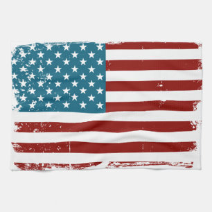 Amerikanska Flagga stjärnor rand rött vitt blått Kökshandduk