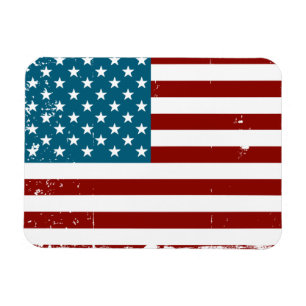 Amerikanska Flagga stjärnor rand rött vitt blått Magnet