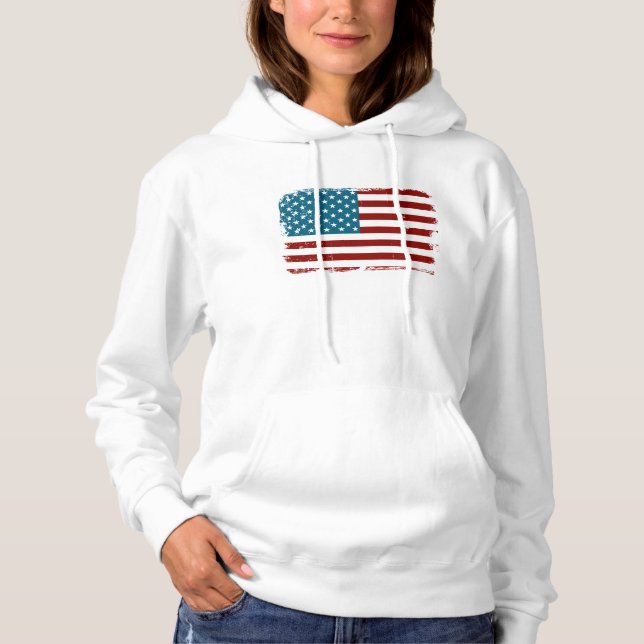 Amerikanska Flagga stjärnor rand rött vitt blått Tröja (Framsida)