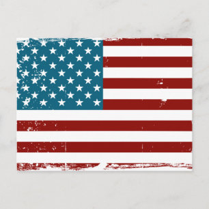 Amerikanska Flagga stjärnor rand rött vitt blått Vykort