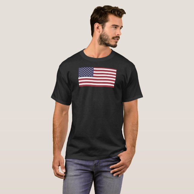 Amerikanska Flagga, stora storlekare USA T Shirt (Hel framsida)