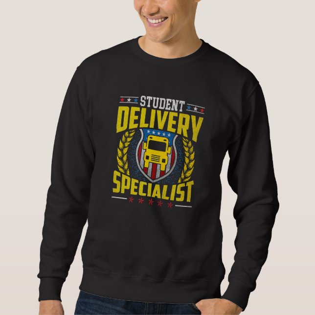 Amerikanska Flagga Student Delivery Specialist USA Lång Ärmad Tröja (Framsida)