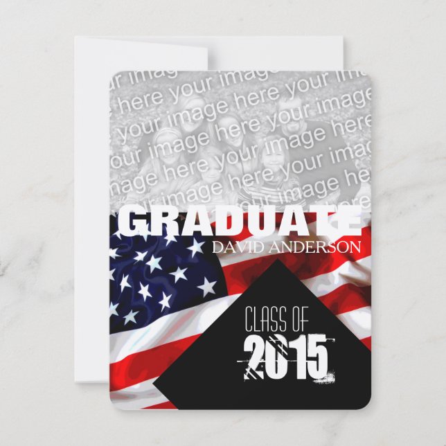Amerikanska Flagga-Studenten-inbjudan 2025 Inbjudningar (Framsida)
