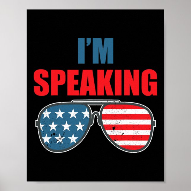 Amerikanska Flagga Sungles Kamala Harris Debat Poster (Framsidan)