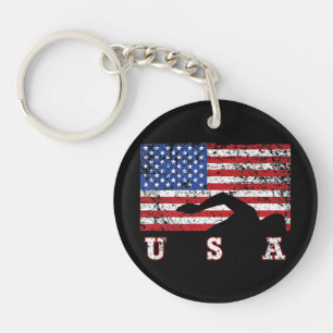 Amerikanska Flagga Swimming USA Gift Simma Team Pr