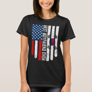 Amerikanska Flagga Sydkoreas Flagga Best Boykompis T Shirt