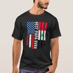 Amerikanska Flagga Syrien Flagga Best Pappa All Fa T Shirt