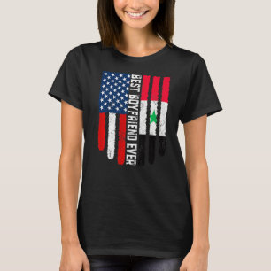 Amerikanska Flagga Syriens Flagga Best Boykompis A T Shirt