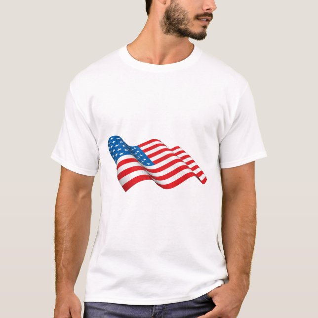 Amerikanska Flagga T Shirt (Framsida)