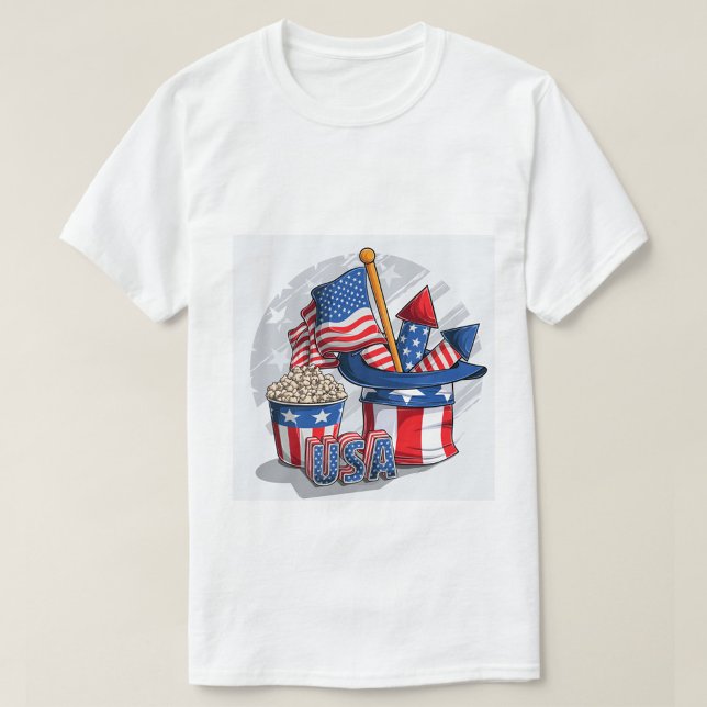 Amerikanska Flagga T Shirt (Comfortable, casual and loose fitting T-Shirt!)
