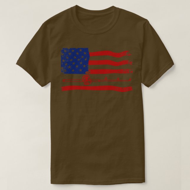 Amerikanska Flagga T Shirt (Design framsida)