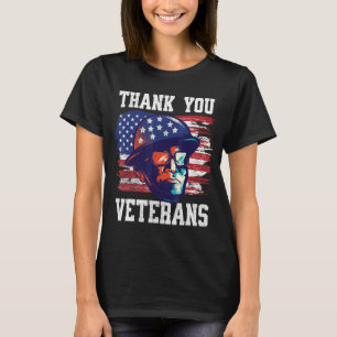 Amerikanska Flagga Tack veteranerna Proud Veteran T Shirt