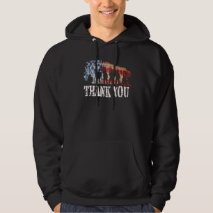 Amerikanska Flagga Tack Veterans Proud Veteran Hoodie