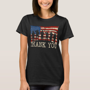 Amerikanska Flagga Tack Veterans Proud Veteran T-S T Shirt