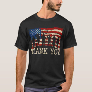 Amerikanska Flagga Tack Veterans Proud Veteran T Shirt
