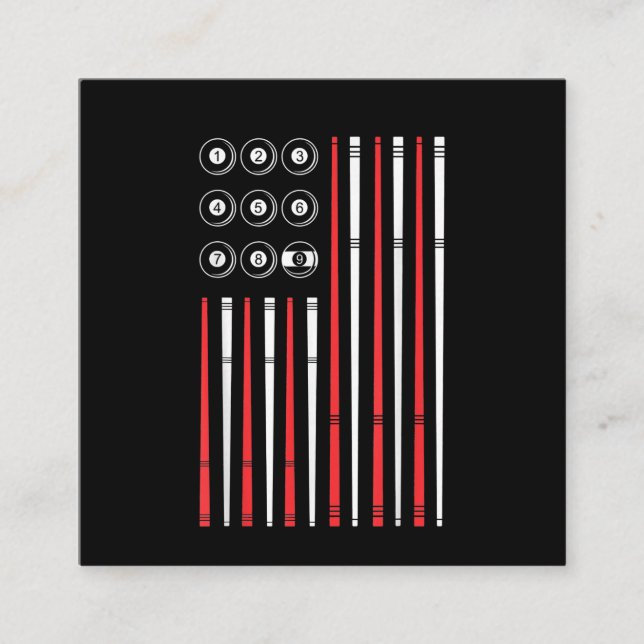 Amerikanska Flagga Tagning av Bassäng Fyrkantigt Visitkort (Framsida)