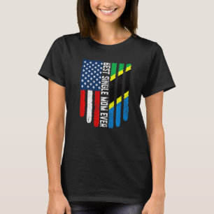 Amerikanska Flagga & Tanzania Flagga Best Single M T Shirt
