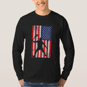 Amerikanska Flagga tennis Player Usa Patriotic Spo T Shirt