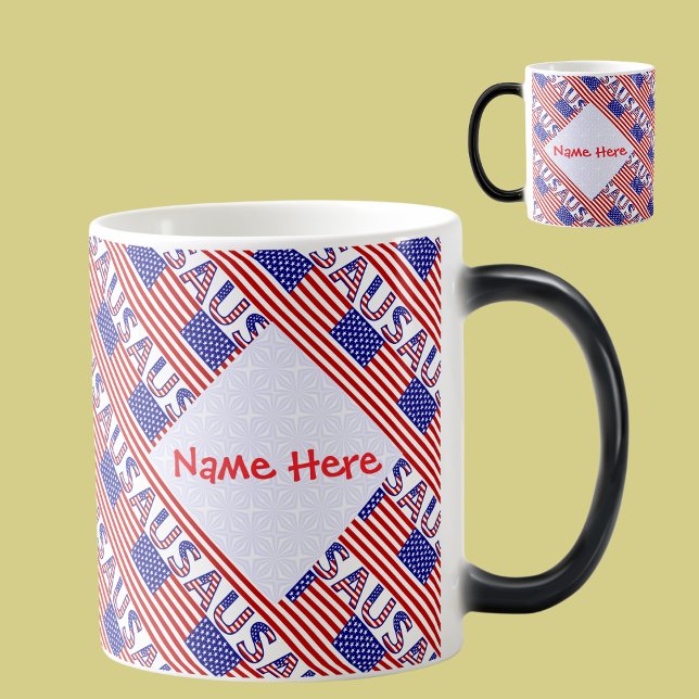 Amerikanska Flagga Tiled Red Personlig Magisk Mugg (Skapare uppladdad)