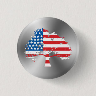 Amerikanska Flagga Träd Knapp
