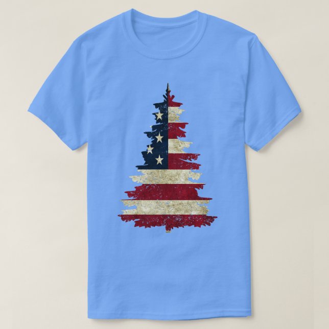 Amerikanska Flagga Träd T Shirt (Design framsida)