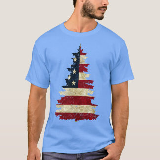 Amerikanska Flagga Träd T Shirt