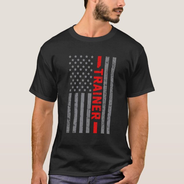 Amerikanska Flagga Trainer US Flagga För manar Pap T Shirt (Framsida)