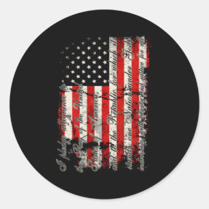 Amerikanska Flagga trohet Runt Klistermärke