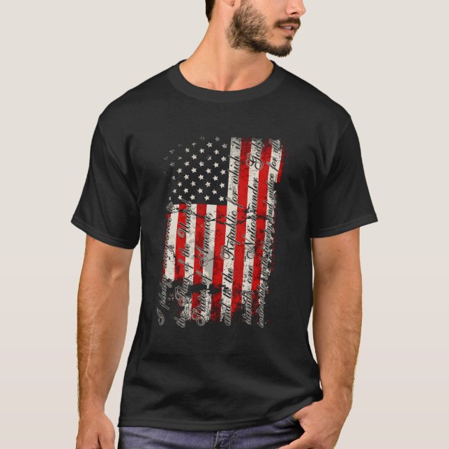 Amerikanska Flagga trohet T Shirt (Framsida)