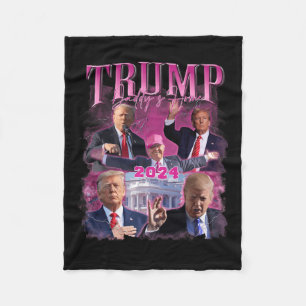Amerikanska Flagga Trump 2024 Fleecefilt