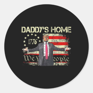 Amerikanska Flagga Trump 2024 Pappor Home We The P Runt Klistermärke