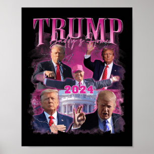 Amerikanska Flagga Trump 2024 Poster