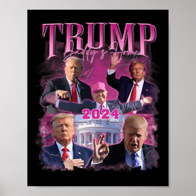 Amerikanska Flagga Trump 2024 Poster (Framsidan)