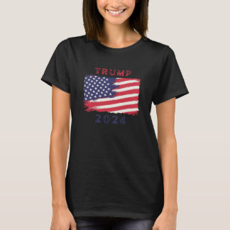 Amerikanska Flagga Trump 2024 T-Shirt