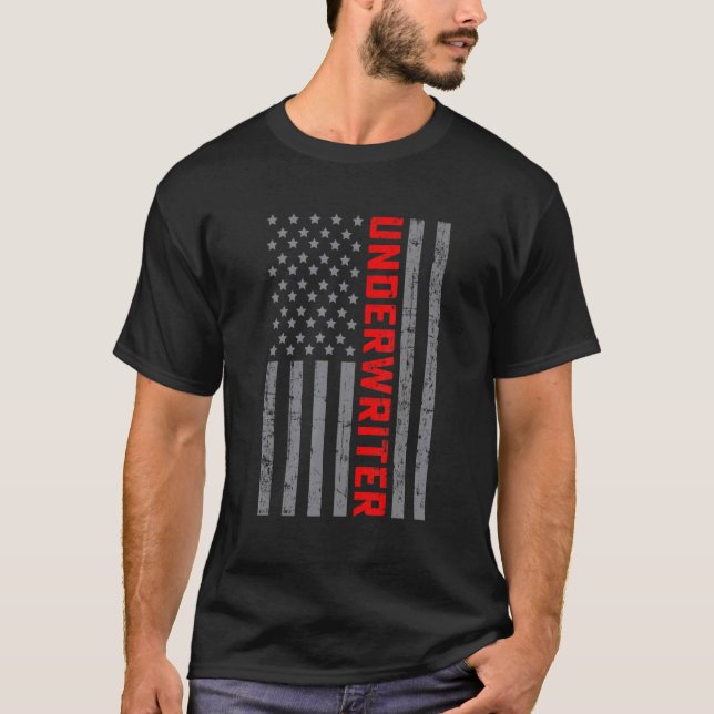 Amerikanska Flagga Underwriter US Flagga För manar T Shirt (Framsida)