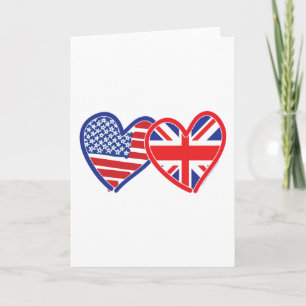 Amerikanska Flagga/Union Jack Flagga Hearts Kort
