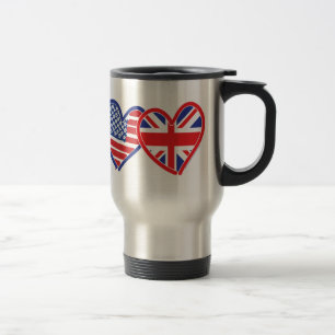 Amerikanska Flagga/Union Jack Flagga Hearts Resemugg