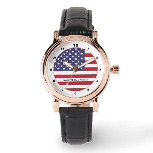 Amerikanska Flagga & United Stater mode USA /desig Armbandsur